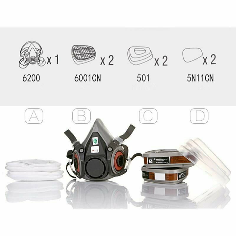 Reusable Full Face Gas Mask, Chemical & Spray Protection Respirator