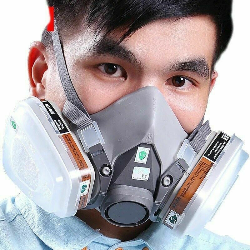 Reusable Full Face Gas Mask, Chemical & Spray Protection Respirator