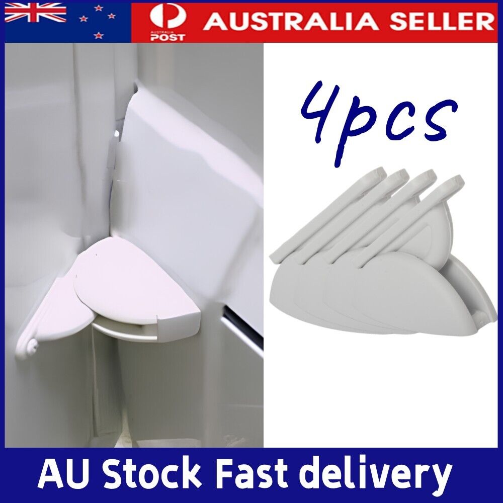 4PCS White RV Door Retainer Catches for Camper, Trailer, Boat