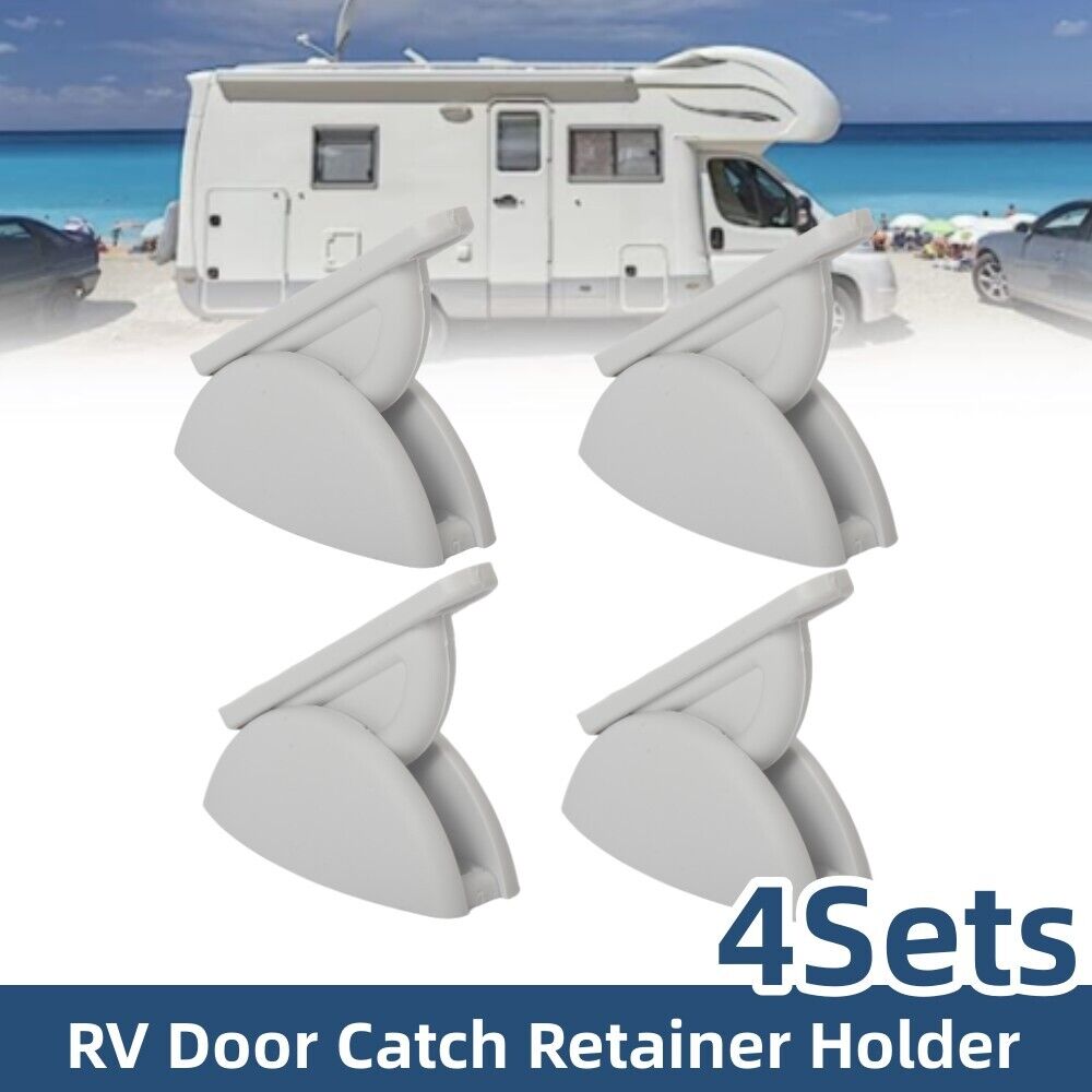 4PCS White RV Door Retainer Catches for Camper, Trailer, Boat