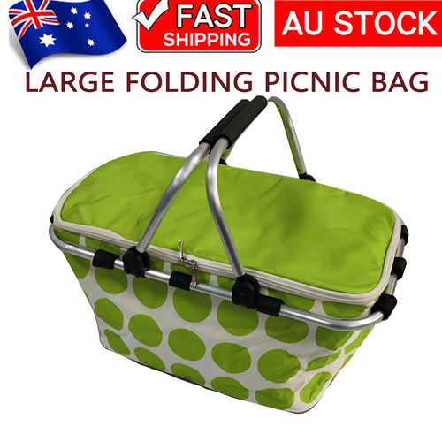 Insulated Foldable Picnic Basket Bag Large Capacity Oxford