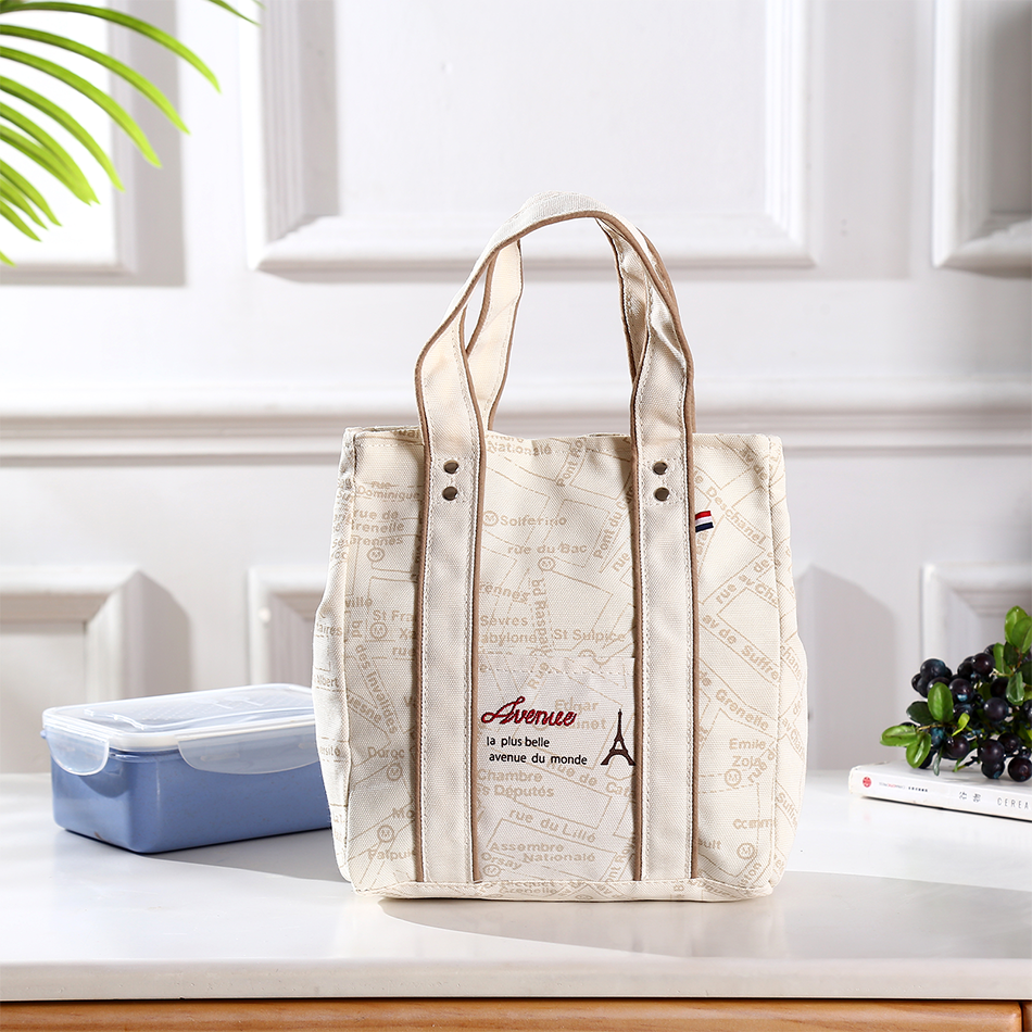 Portable 22*11.5*25cm Insulated Lunch Bag Food Container Picnic Storage Handbag