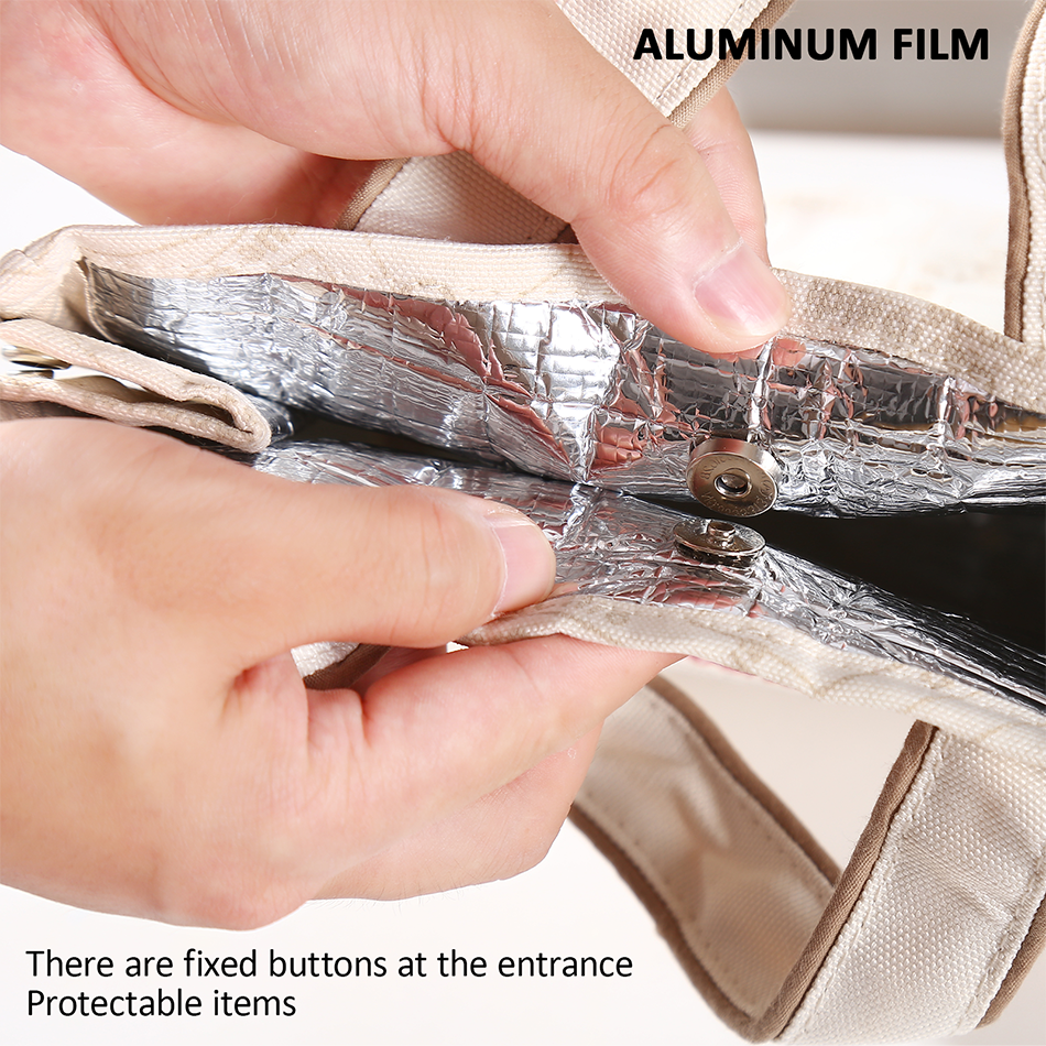 Portable 22*11.5*25cm Insulated Lunch Bag Food Container Picnic Storage Handbag