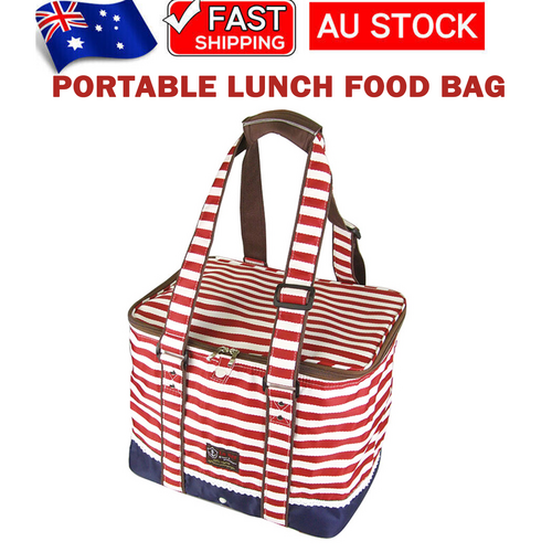 Red Insulated Foldable Picnic Cooler Bag, 23L Capacity