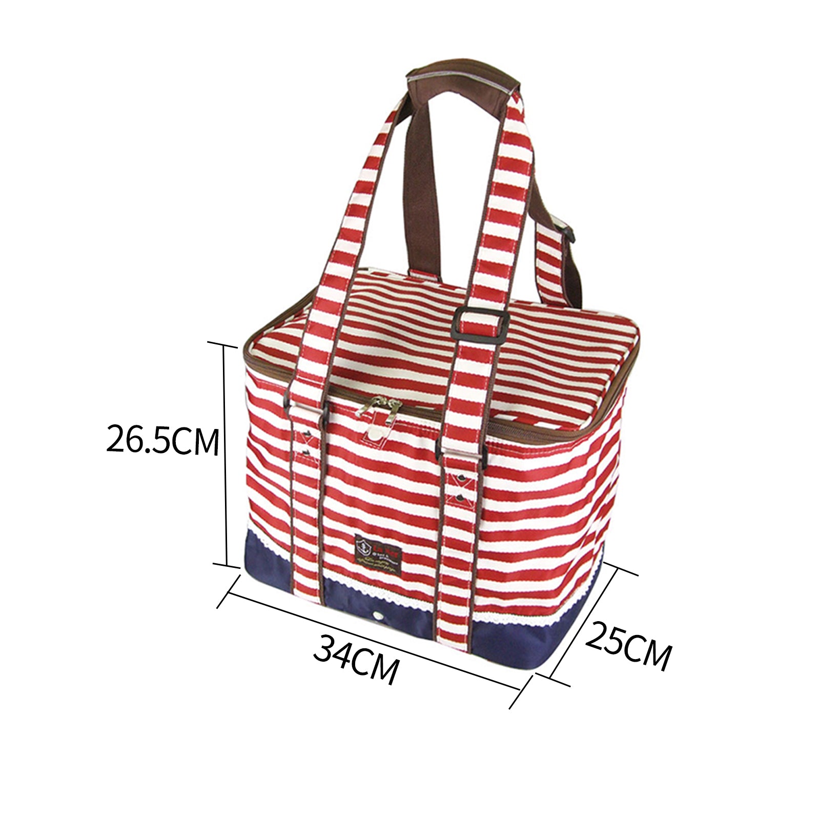 Red Insulated Foldable Picnic Cooler Bag, 23L Capacity