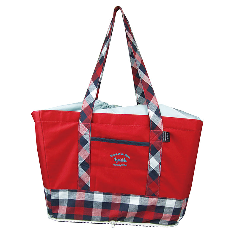 Large Foldable Insulated Grocery Tote Bag with Pockets