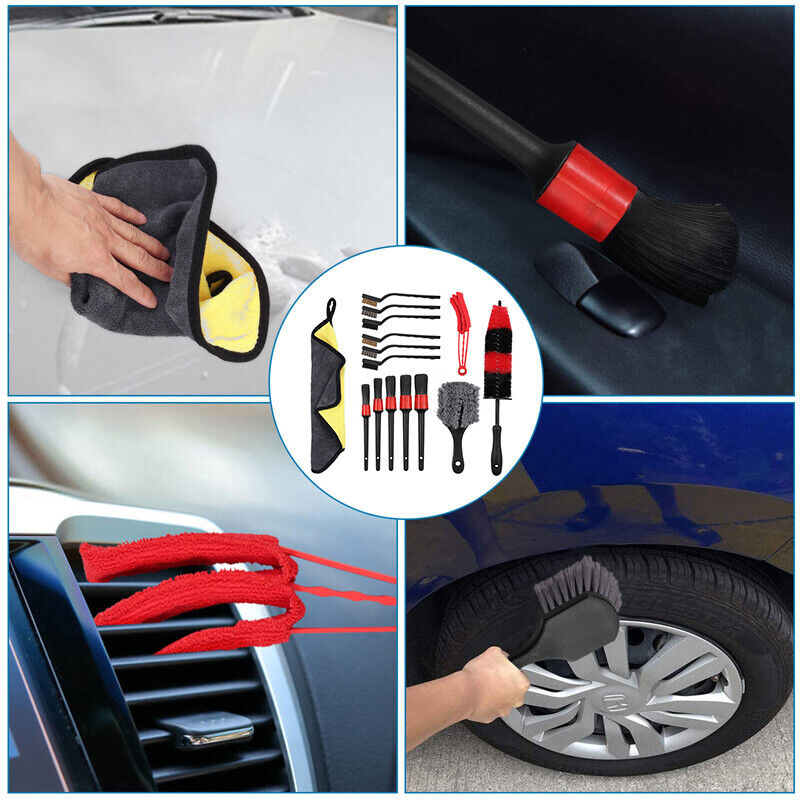 15-Piece Car Wash Kit, Wheel, Rim, Detailing Brushes Set