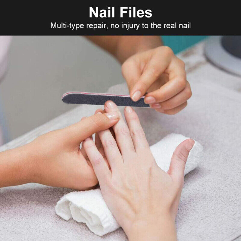 Double-Sided 100/180 Grit Nail Files Set for Manicure