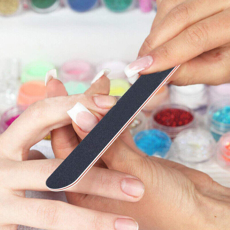 Double-Sided 100/180 Grit Nail Files Set for Manicure