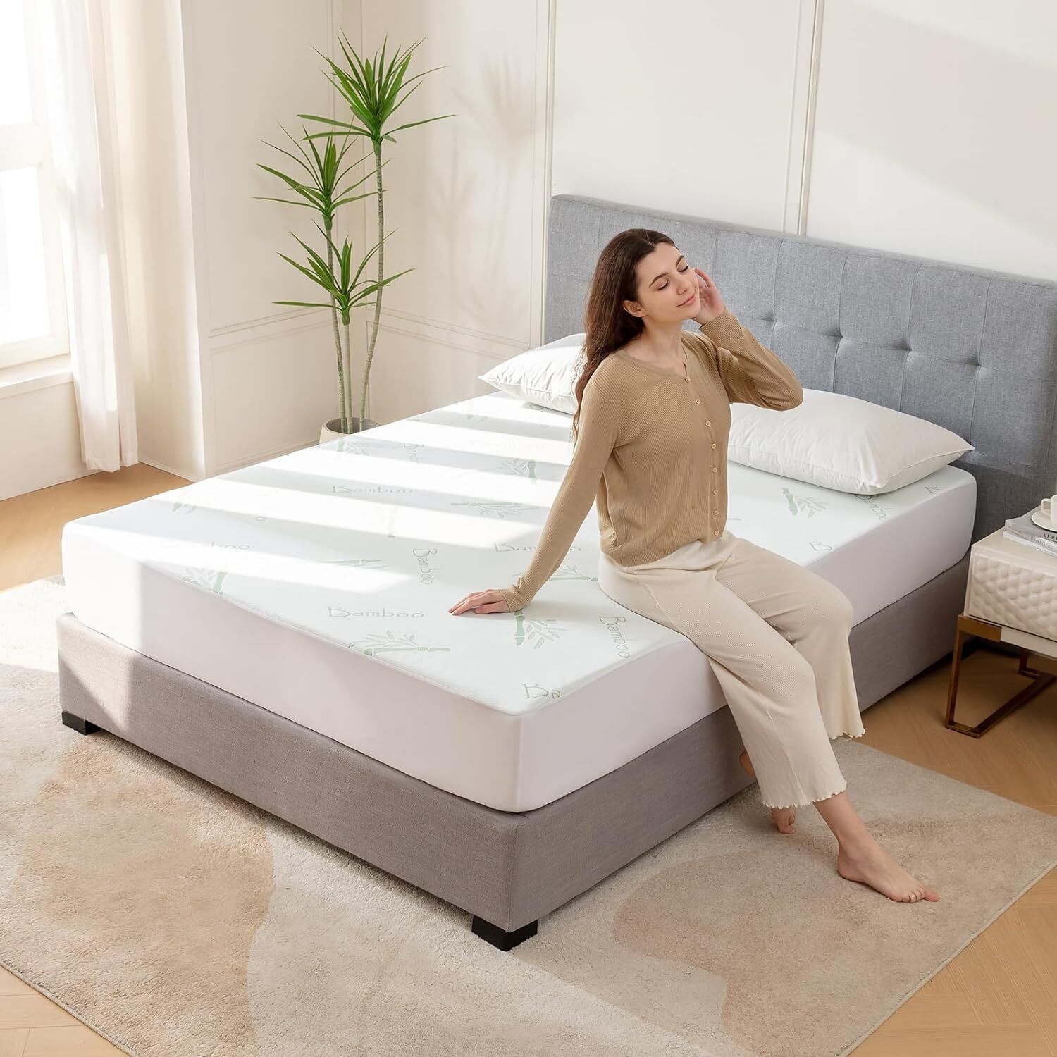 Waterproof Bamboo Fully Fitted Mattress Protector King Single