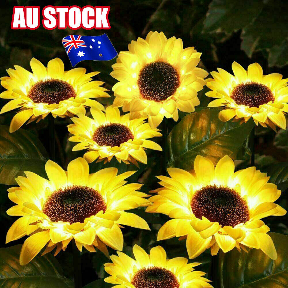 Waterproof LED Solar Sunflower Lights Garden Lamp Landscape