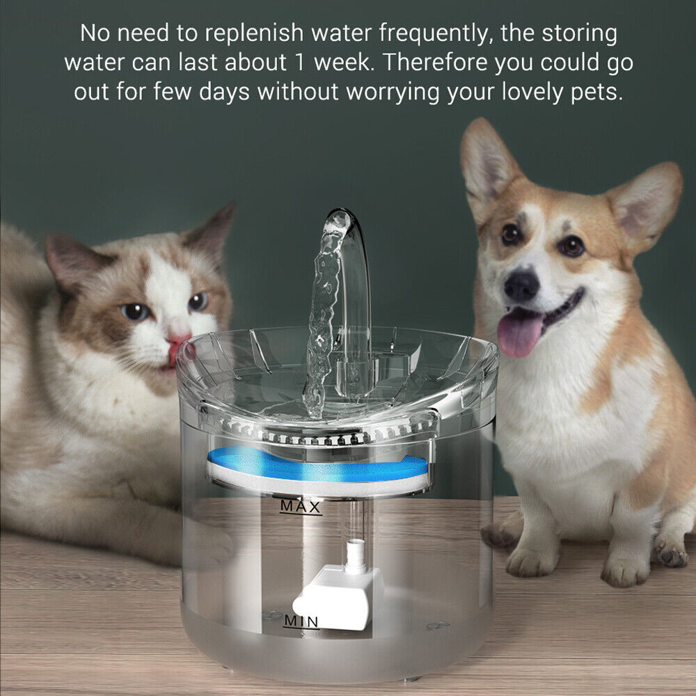 Ultra Quiet 2L Electric Pet Water Fountain with Filters for Cats Dogs