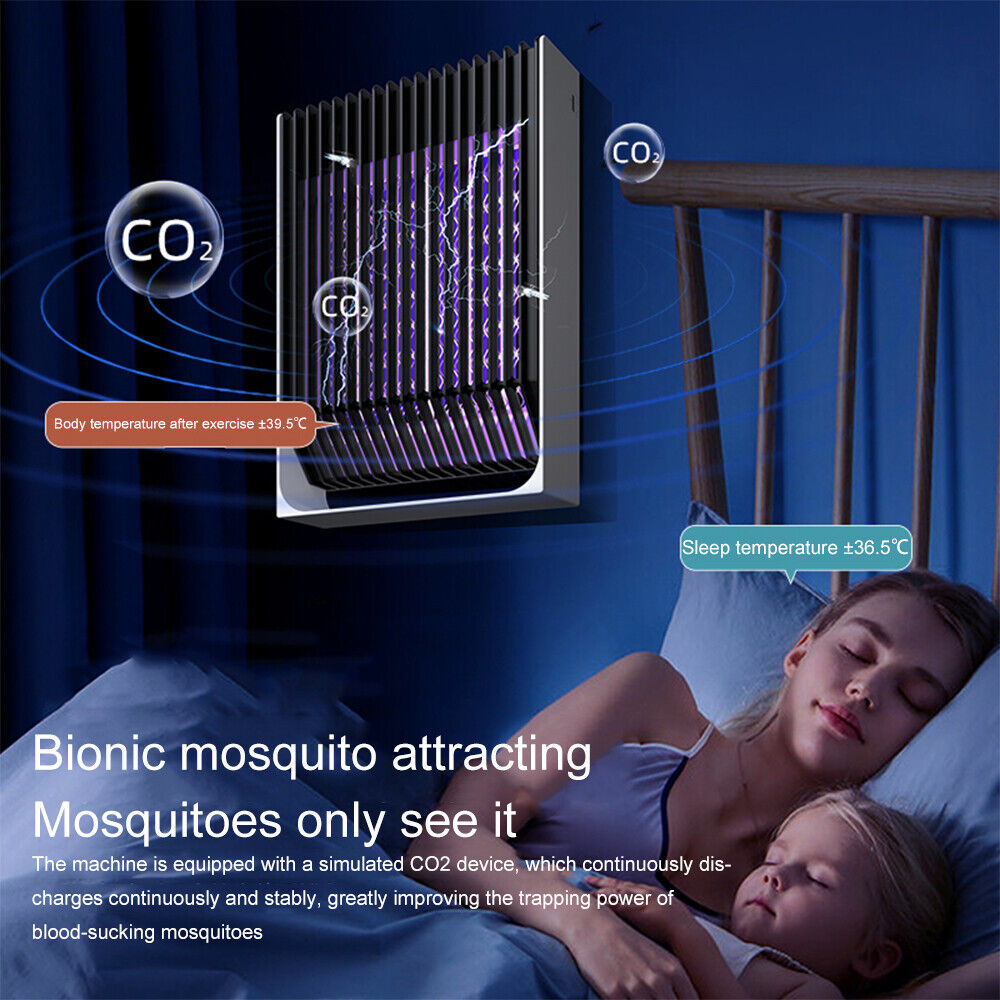 UV LED Electric Mosquito Killer Lamp, 1200 mAh, Portable, Black