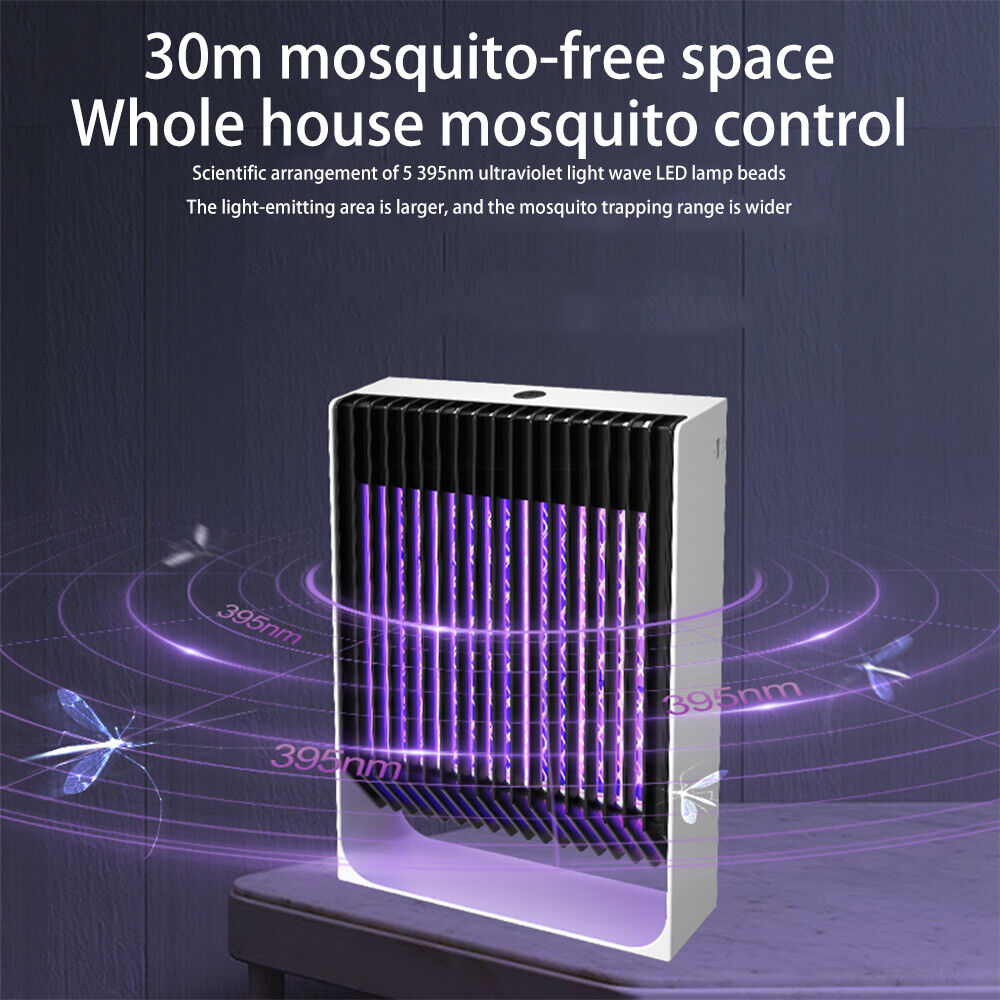 UV LED Electric Mosquito Killer Lamp, 1200 mAh, Portable, Black