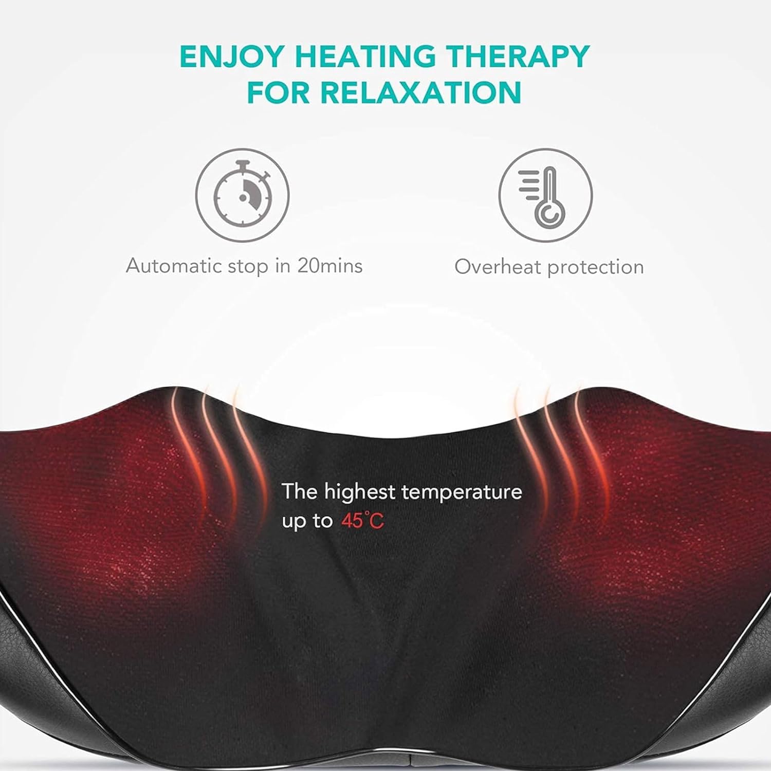 16-Node Heated Shiatsu Neck Shoulder Back Massager Beige