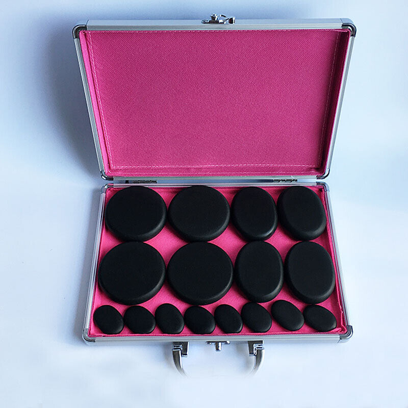 16 Pcs Portable Hot Basalt Massage Stones Kit SPA Massager