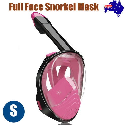 Pink Full Face Snorkel Mask Swimming Breath Dry Diving Goggle Scuba Glass Anti-Fog AU S