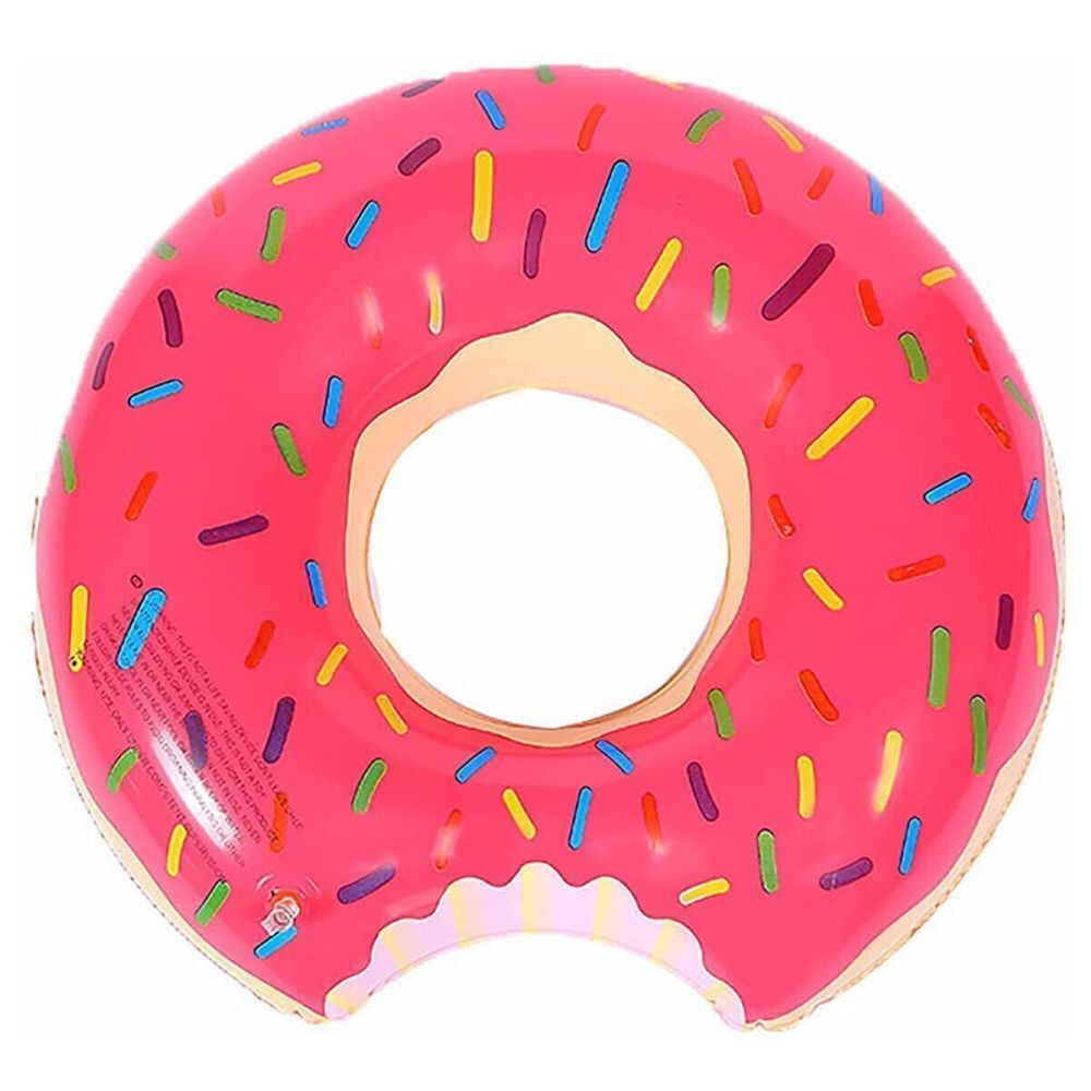 Pink Inflatable Giant Donut Raft Swim Ring Float Swimming Pool Beach Lounge Pink Coff 120CM