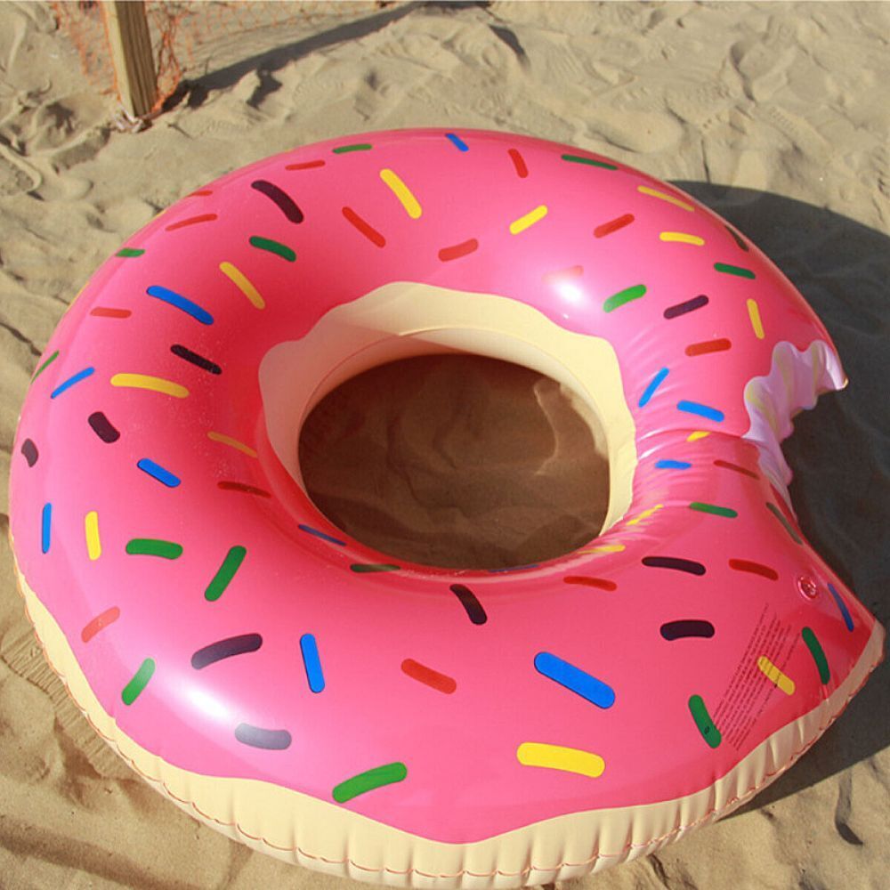 Pink Inflatable Giant Donut Raft Swim Ring Float Swimming Pool Beach Lounge Pink Coff 70CM