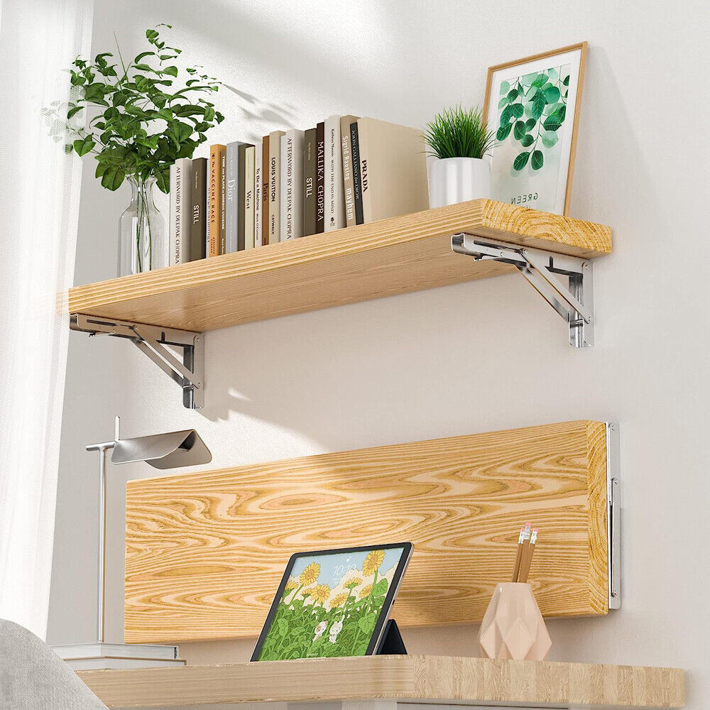 14"Stainless Steel Folding Table Bracket Shelf Bench 200kg Load Heavy Duty