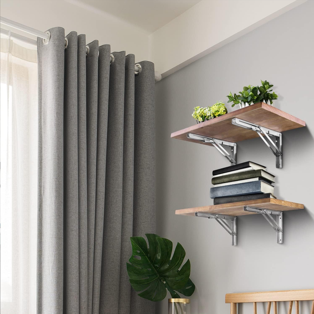 16"Stainless Steel Folding Table Bracket Shelf Bench 200kg Load Heavy Duty