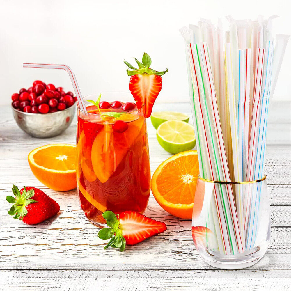 Bendable BPA-Free Colorful Plastic Drinking Straws - 500pcs