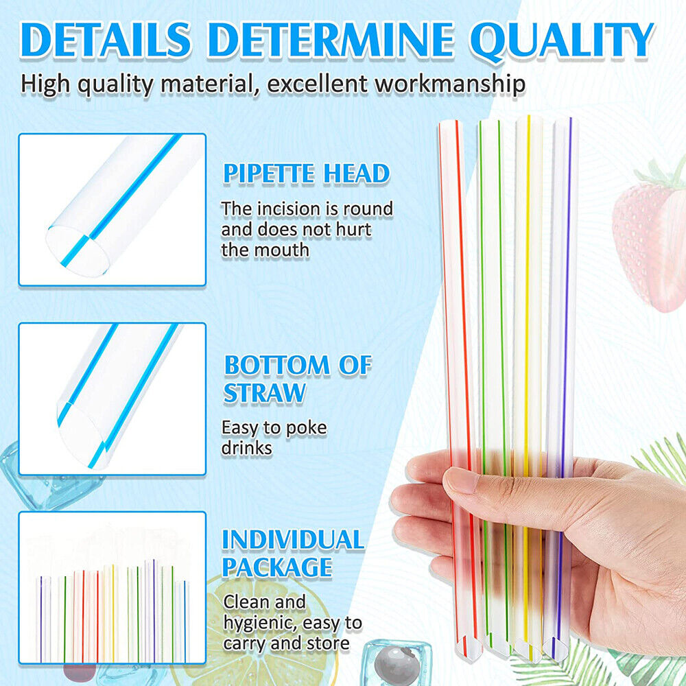 Bendable BPA-Free Colorful Plastic Drinking Straws - 500pcs