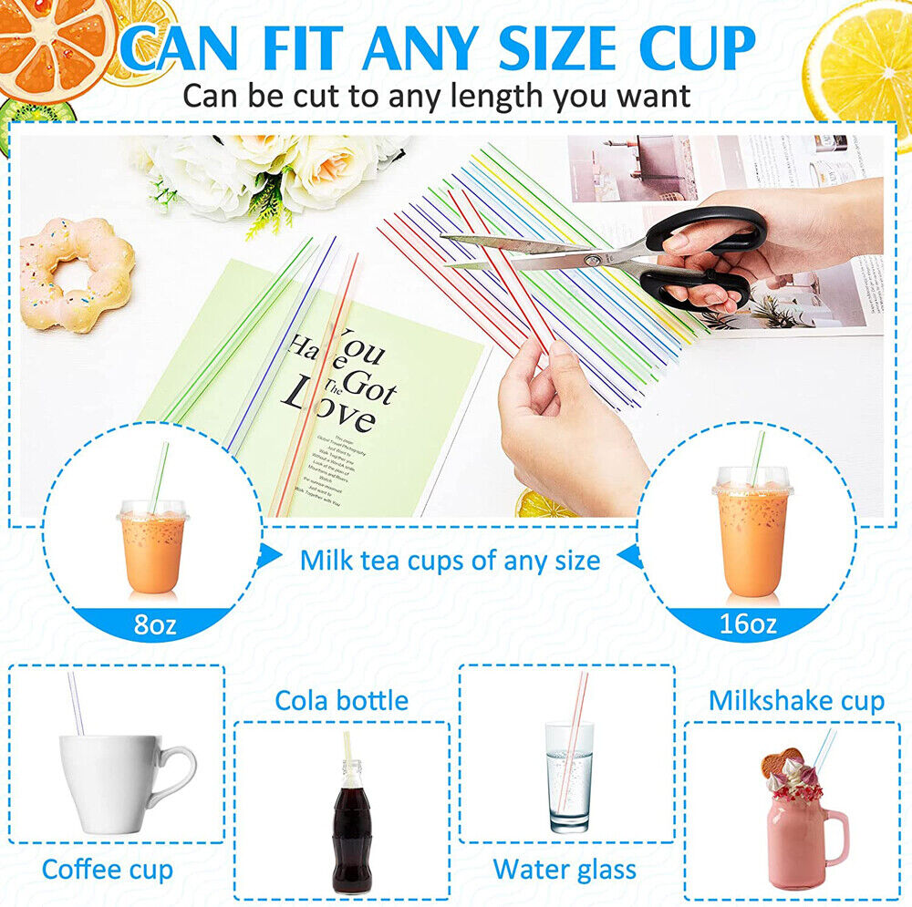 Bendable BPA-Free Colorful Plastic Drinking Straws - 500pcs