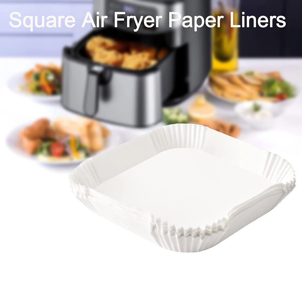 Non-Stick Square Air Fryer Paper Liners, 50PCS, Heatproof