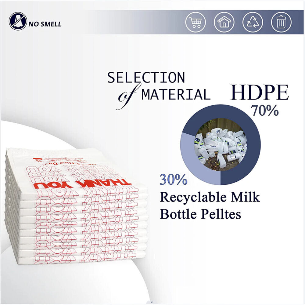 50X Plastic Shopping Bags - Reusable Recyclable Singlet Eco Grocery Carry Bag large