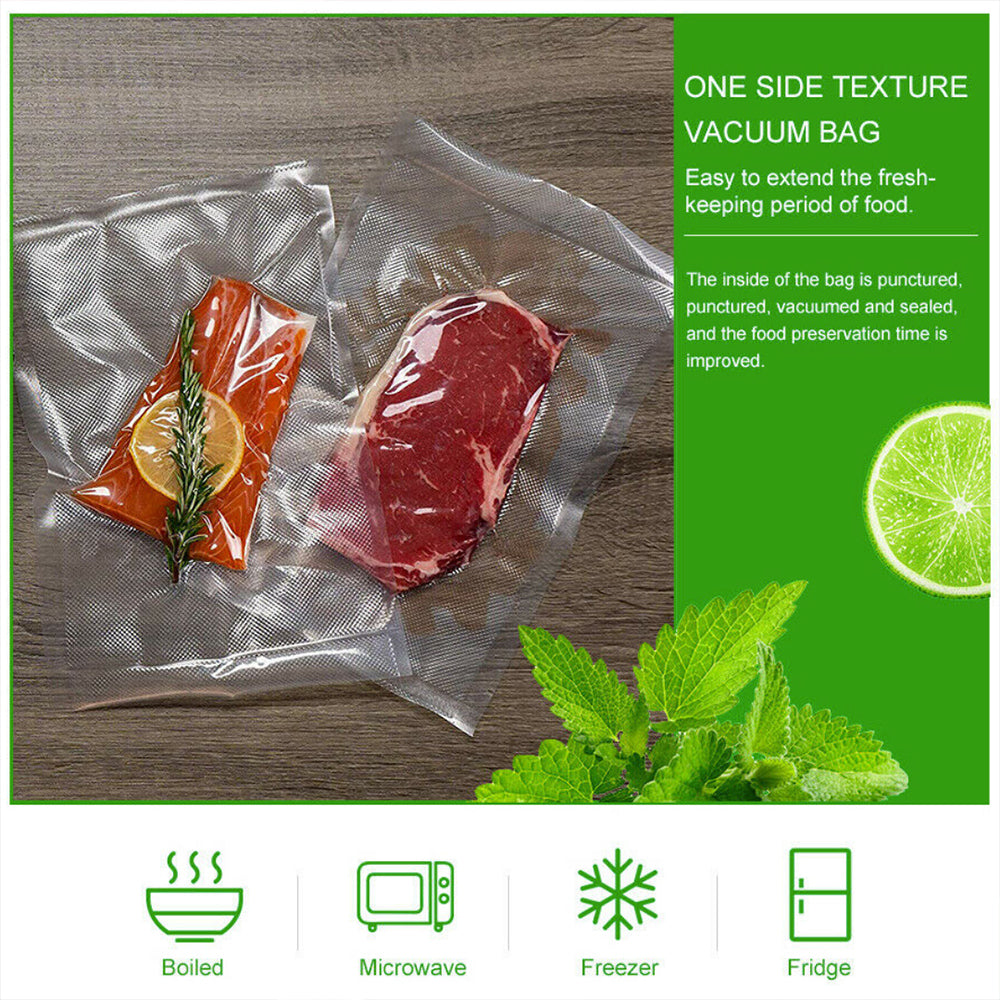 100X Vacuum Sealer Bags Precut Food Storage Saver Heat Seal Cryovac BPA-Free 15x25cm