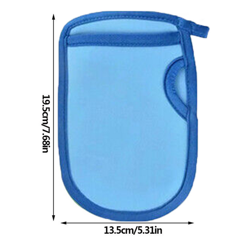 Double-Sided Soft Exfoliating Bath Mitt, PVA Sponge, Blue, 1PC