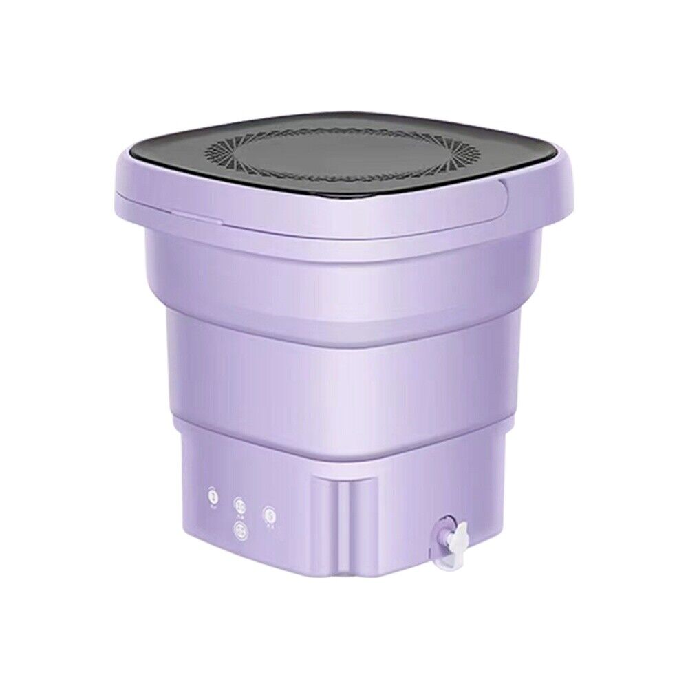 Folding Mini Washing Machine 4.5L, Portable, High Frequency Vibration, 15-Min Timer - Purple