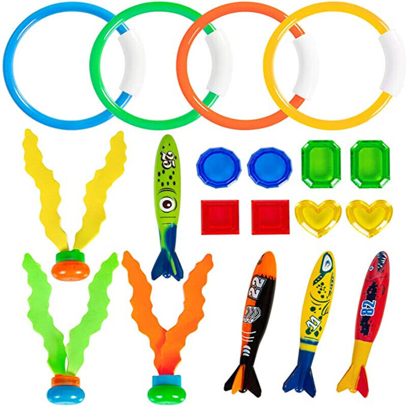 19-Piece Kids Diving Toys Set - Underwater Games, ABS Material