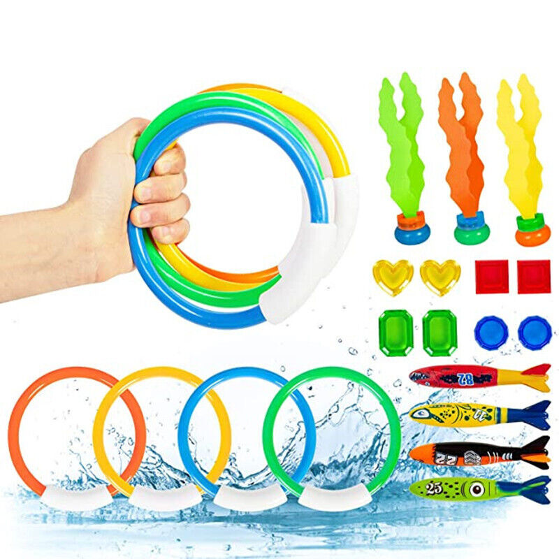 19-Piece Kids Diving Toys Set - Underwater Games, ABS Material