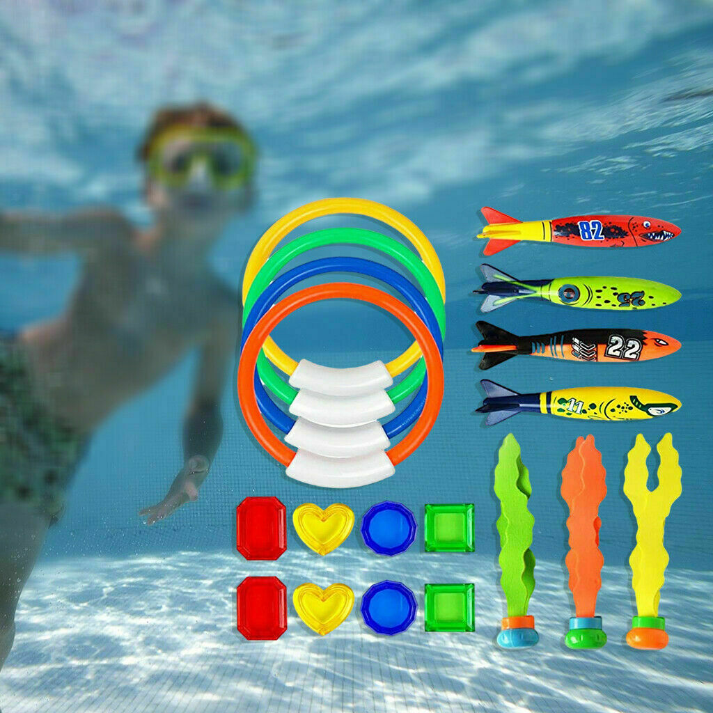 19-Piece Kids Diving Toys Set - Underwater Games, ABS Material