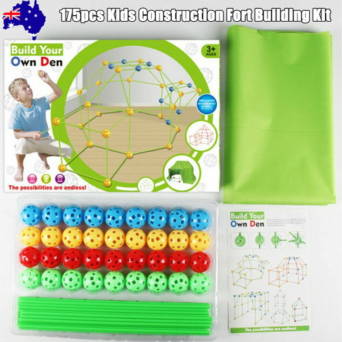 175pcs Kids Construction Fort Kit - Castles & Tents Toy Set