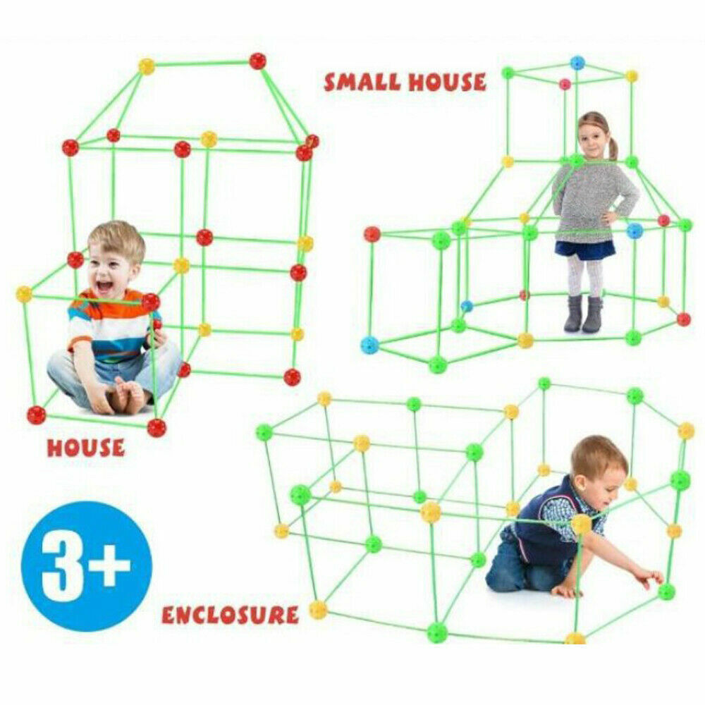 175pcs Kids Construction Fort Kit - Castles & Tents Toy Set