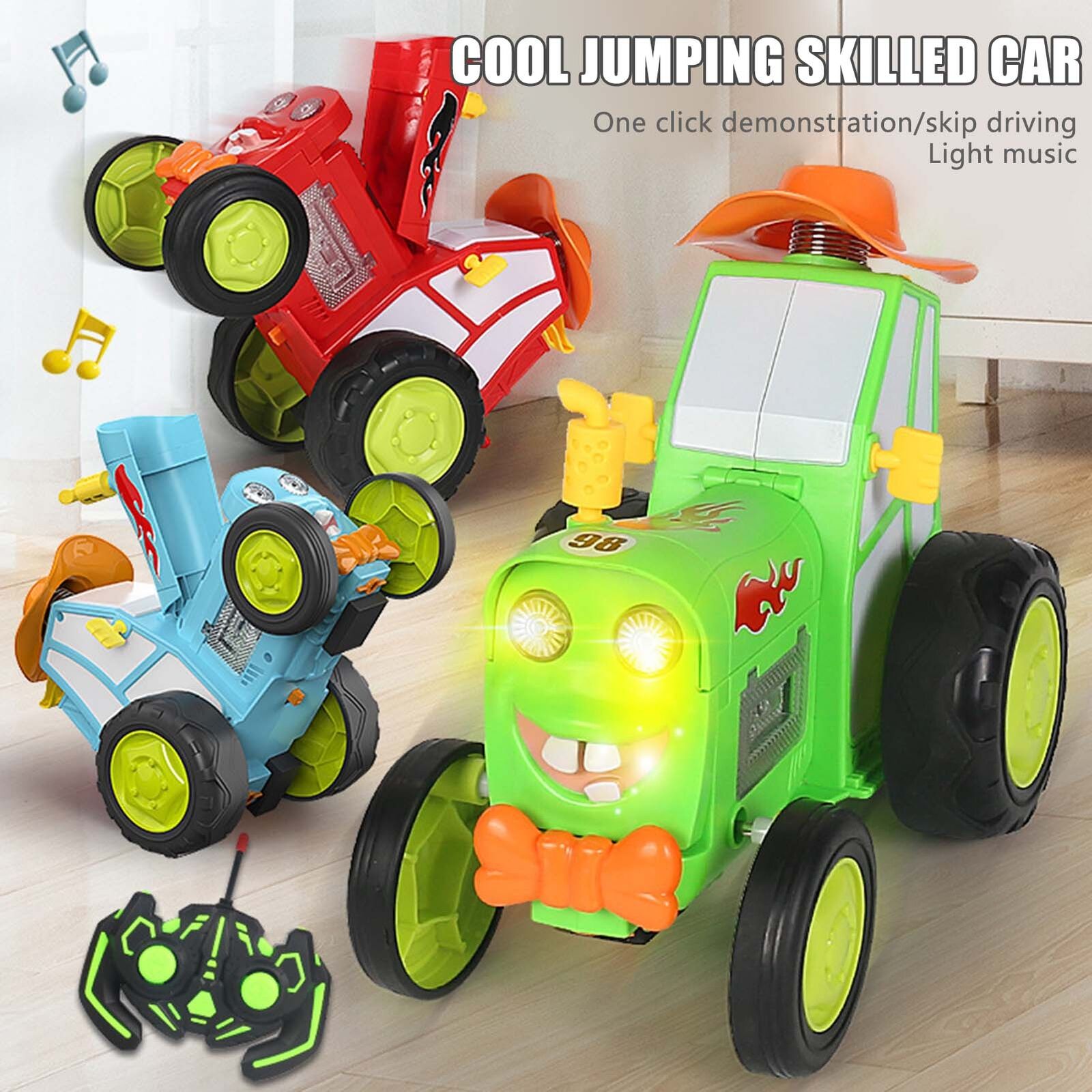 Mini 360 Stunt Jumping RC Car with Lights & Music