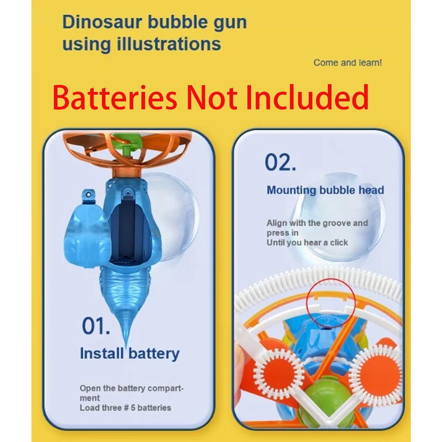 Electric Dinosaur Bubble Machine - Stable Large Bubbles, 250mL