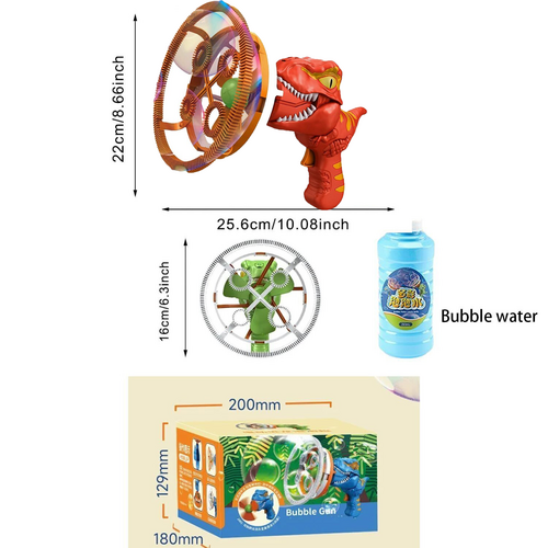 Dinosaur Bubble Machine, Electric, Automatic, 240mL