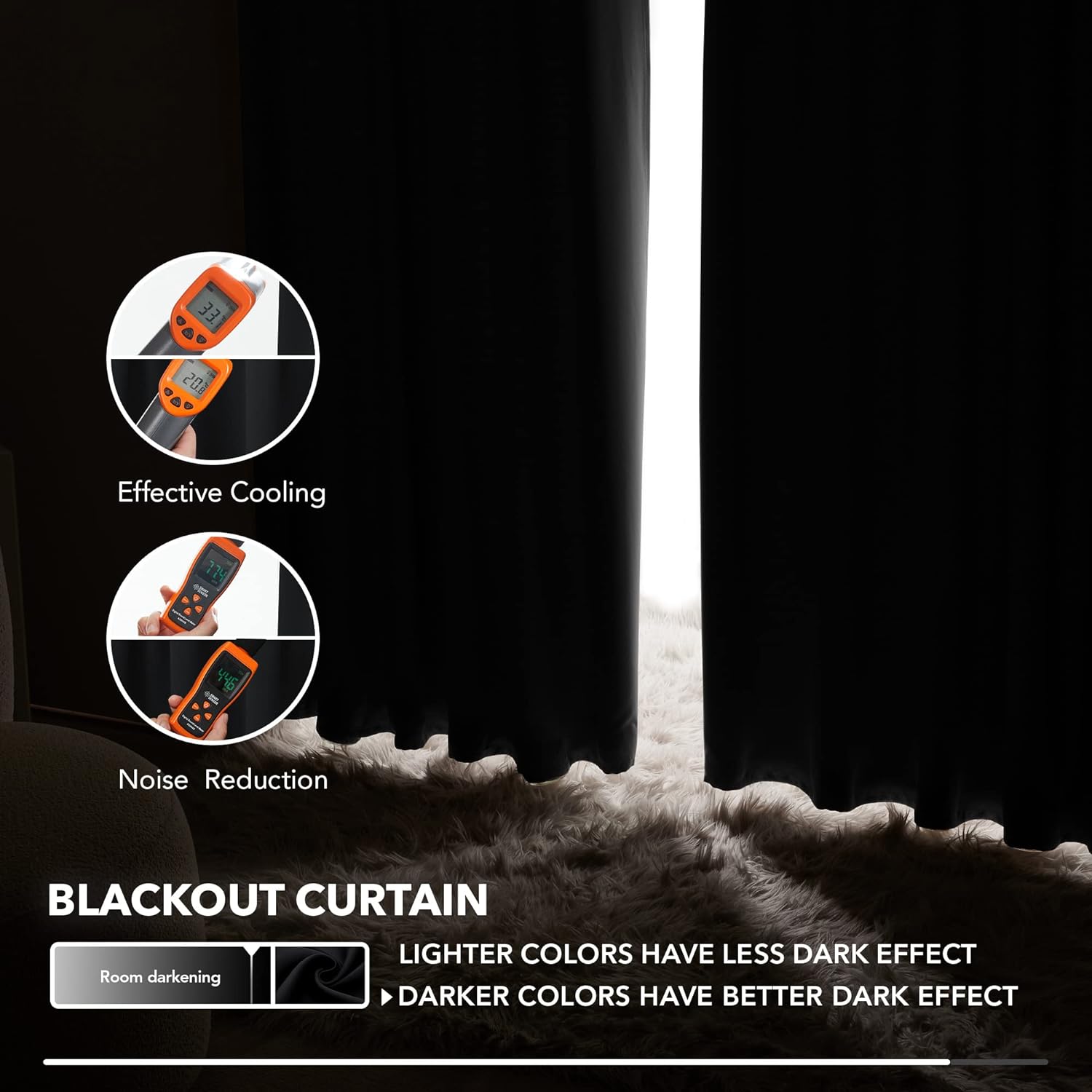 2X Blockout Curtains 100% Blackout Window Curtain Draperies Pair Eyelet 3 Layers 132CM W x 160CM D