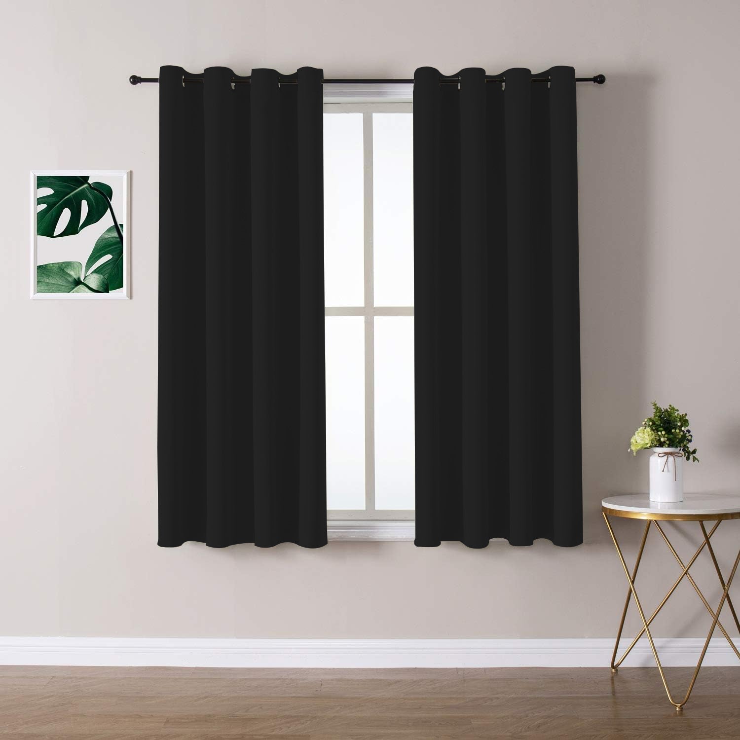 2X Blockout Curtains 100% Blackout Window Curtain Draperies Pair Eyelet 3 Layers 132CM W x 114CM D