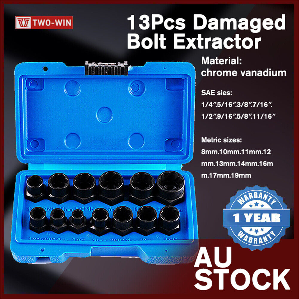 13-Piece Chromium-Molybdenum Bolt & Nut Extractor Set