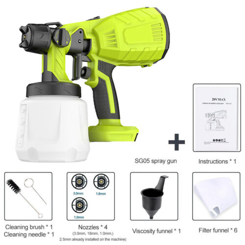 Cordless High Pressure Airless Spray Gun Paint Sprayer For Makita 21V