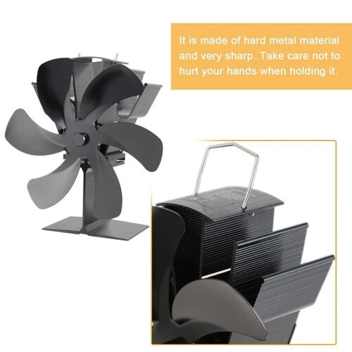 Large 6-Blade Heat Powered Stove Fan, Silent & Durable