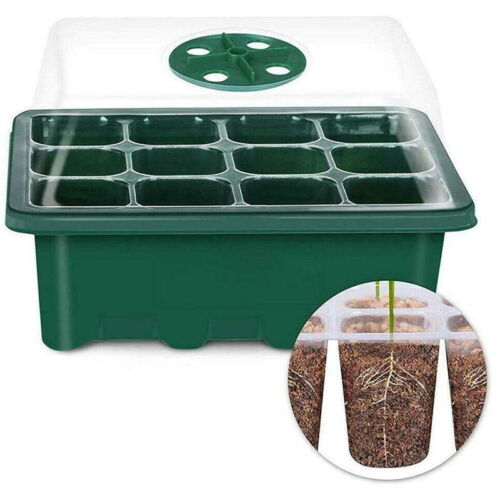 10 Set Green 12 Cell Seed Starter Trays with Tools and Labels