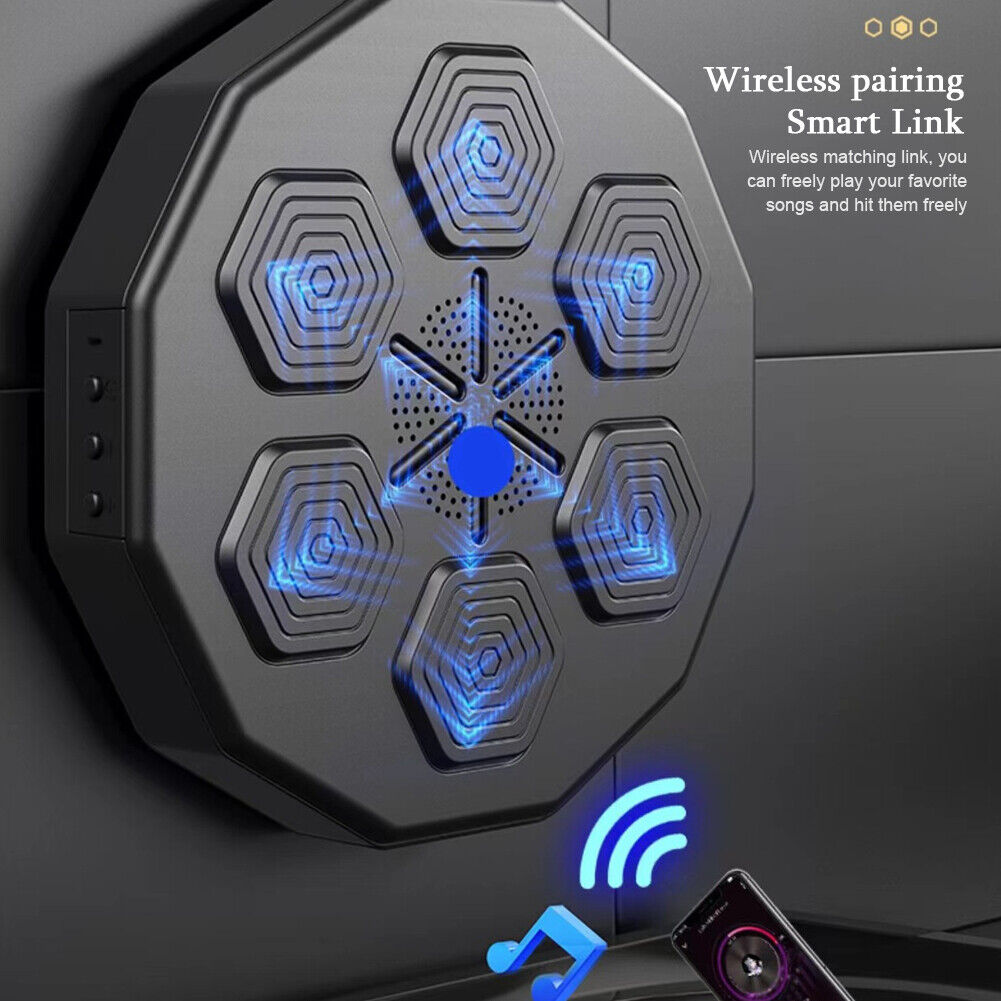 High-Impact LED Boxing Wall Target with Bluetooth and Kids Gloves