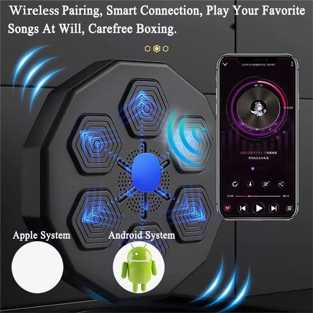 High-Impact LED Boxing Wall Target with Bluetooth and Kids Gloves