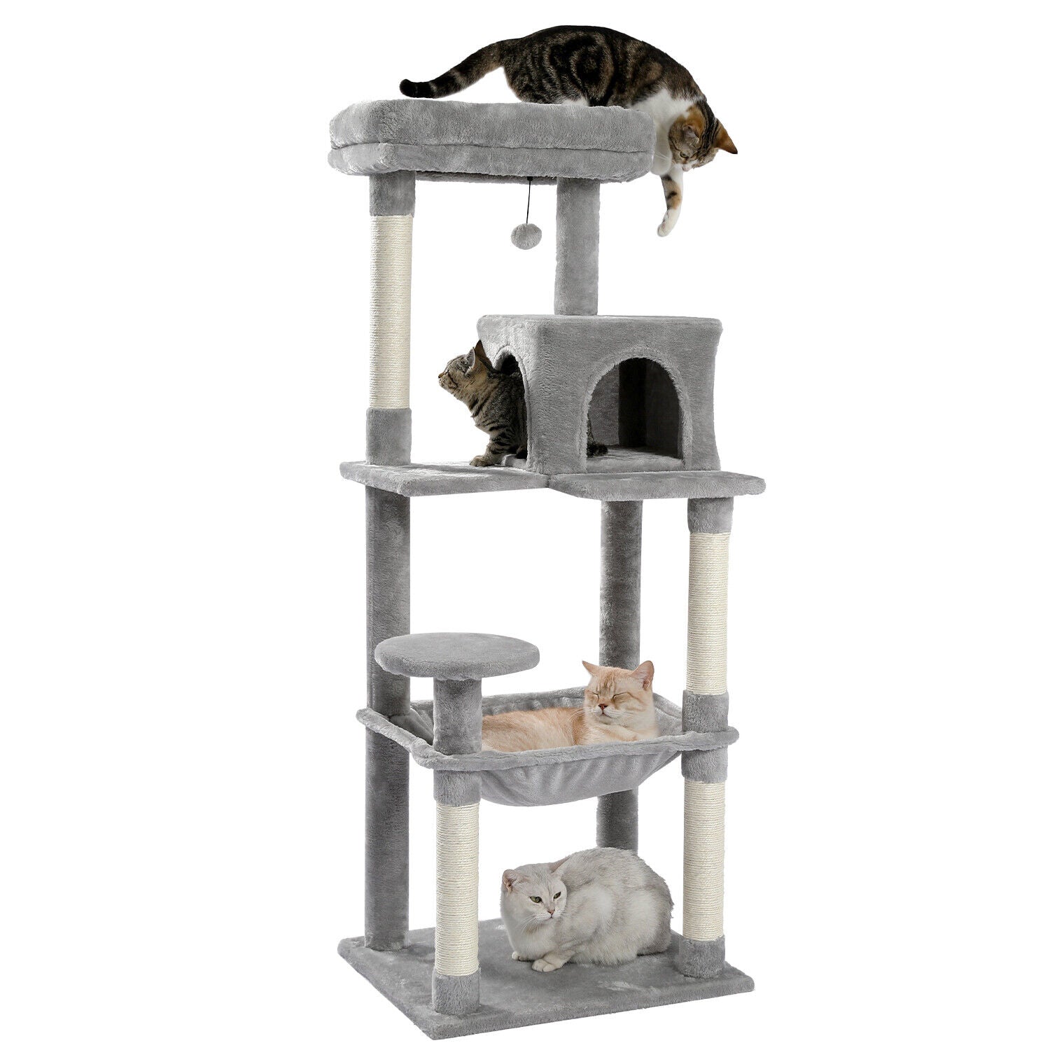 Multi-Level Cat Tree, Condo with Sisal Posts, Hammock, and Perch